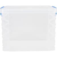Storage Studios Super Stacker File Box, Clear or Blue Handles