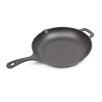 Commercial Chef Cast Iron Pan With Dual Pour Spouts, Black