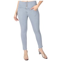 Picture of Holy Chiks Women's High Waist Plain Jeans, HC0738625