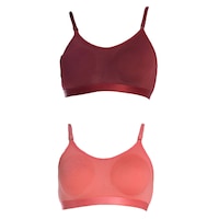 Fims Women's Cotton Cup B Sports Bra, NKR65677, Pack of 2