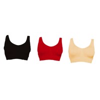 Picture of Fims Women's Cotton Cup B Air Sports Bra, NKR65874, Multicolour, Pack of 3