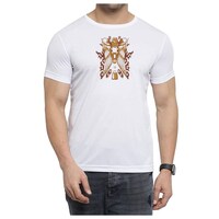 Nxt Gen Men's Round Neck Printed Regular Wear T-Shirt, TNG15914, White