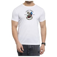 Nxt Gen Men's Graphic Printed Round Neck Regular Wear T-Shirt, TNG15894, White