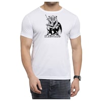 Nxt Gen Men's Casual Wear Cartoon Print T-Shirt, TNG15898, White