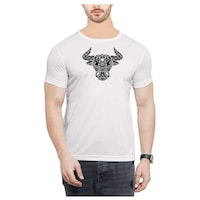 Picture of Nxt Gen Men's Animal Printed Regular T-Shirt, TNG15962, White