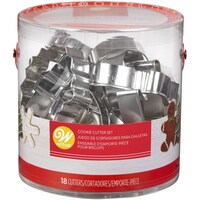 Metal Cookie Cutter Set Holiday, Pack Of 18