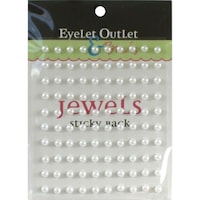 Eyelet Outletbling Self Adhesive Pearls, 5Mm, Pack Of 100, White