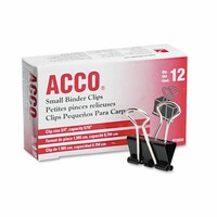 Acco Binder Clips Small Black Pack Of 12