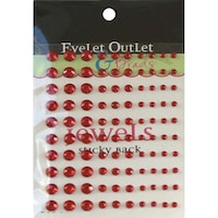 Eyelet Outlet Bling Self-Adhesive Jewels Multi-Size, 100 Pack, Red