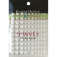 Eyelet Outlet Adhesive Pearls Multi Size, Pack Of 100, White