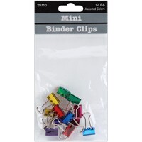 Picture of Baumgartens Mini Binder Clips,.5", Pack Of 12, Assorted Colors