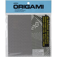 Aitoh Double Sided Origami Paper, 5.875X5.875in, Pack Of 24, Black & White