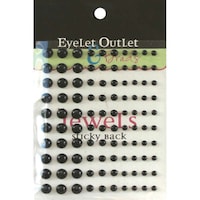Eyelet Outlet Adhesive Pearls Multi Size, Pack Of 100, Black