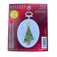 Picture of Janlynnretro Tree Mini Counted Cross Stitch Kit, 2.75" Oval, 18 Count