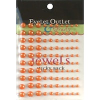 Eyelet Outletbling Self Adhesive Pearls Multi Size, Pack Of 100, Orange