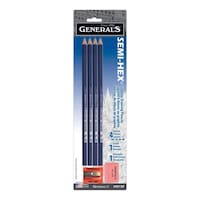 Picture of General Pencil Semi-Hex Graphite Drawing Pencils, Pack Of 4