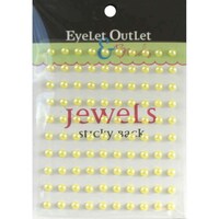 Eyelet Outletbling Self Adhesive Pearls, 5Mm, Pack Of 100, Yellow
