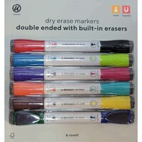 Picture of U Brands Double Ended Dry Erase Markers, Pack Of 6, Assorted