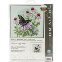 Picture of Dimensions Cted Cross Stitch Kit, 11"X11", Butterfly & Daisies