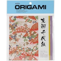 Aitoh Origami Paper, 5.875X5.875in, 8 Sheets, Yuzen Washi Red