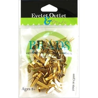 Eyelet Outlet Round Brads, 8Mm, Pack Of 40, Gold