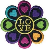 Wrights Iron-On Appliques-Love Flower, 2.75in