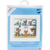 Vervacoforest Animals Birth Record On Aida Counted Cross Stitch Kit