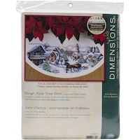 Picture of Dimensions Counted Cross Stitch Tree Skirt Kit, Sleigh Ride