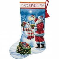 Picture of Dimensions Needlecraft Holiday Glow Stocking Counted Cross Stitch Kit