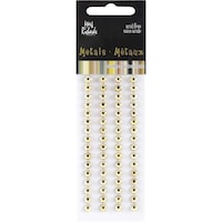 Mark Richards Raised Metal Dots 5Mm Round 64 Pack, Gold