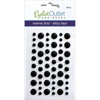 Eyelet Outlet Adhesive Back Enamel Dots, Pack Of 54, Matte Black