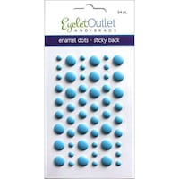 Eyelet Outlet Adhesive Back Enamel Dots, Pack Of 54, Matte Blue
