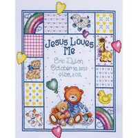 Picture of Tobinjesus Loves Me Sampler Counted Cross Stitch Kit, 11X14in