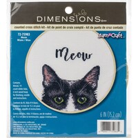 Picture of Dimensions Counted Cross Stitch Kit W/Hoop, Meow, 6"