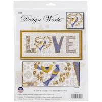 Picture of Design Works Counted Cross Stitch Kit, Love, 8"X20", 14 Count