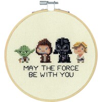 Picture of Dimensions Counted Cross Stitch Kit, Star Wars Family Hoop, 6" Round