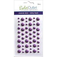 Eyelet Outlet Adhesive Back Enamel Dots, Pack Of 54, Matte Violet