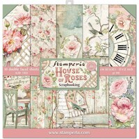 Picture of Stamperia Double Sided Paper Pad, 12X12in, Pack Of 10, House Of Roses
