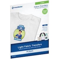 Picture of Printworks Inkjet Fabric Transfer Sheets For Light Fabric, 8.5X11in, 25 Pack