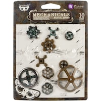 Finnabair Mechanicals Metal Embellishments Rusty Knobs, Pack Of 10,