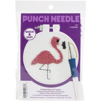 Picture of Design Works Punch Needle Kit, 3.5" Round, Flamingo