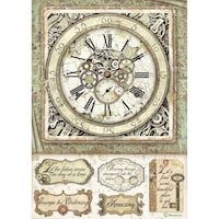 Picture of Stamperia Rice Paper Sheet A4, Clock & Vagabond Mechanisms, Lady