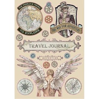 Picture of Stamperia Wooden Shapes A5, Travel Journal, Sir Vagabond