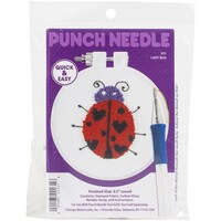 Picture of Design Works-Design Works Punch Needle Kit, 3.5" Round, Lady Bug