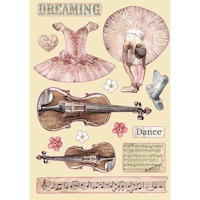 Picture of Stamperia Wooden Shapes A5, Violin & Dance, Passion