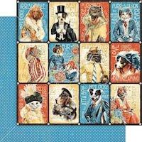 Picture of Graphic 45 Double Sided Cardstock, 12X12in, Purr, Fect