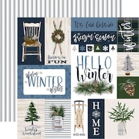 Picture of Carta Bella Welcome Winter Double Sided Cardstock, 12X12in, Journaling Cards