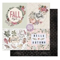 Picture of Prima Marketing Hello Pink Autumn Double Sided Fall Cardstock, 12X12in