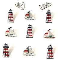 Eyelet Outlet Shape Brads, Pack Of 12, Boat & Lighthouse