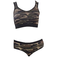 Picture of FIMS Women's Army Printed Sports Bra & Panty Set, NKR86269